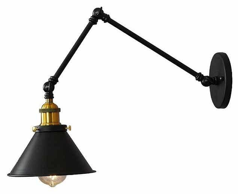 Бра LUMINA DECO Gubi LDW B005-2 BK цвет плафона/подвески Черный, цвет арматуры Черный