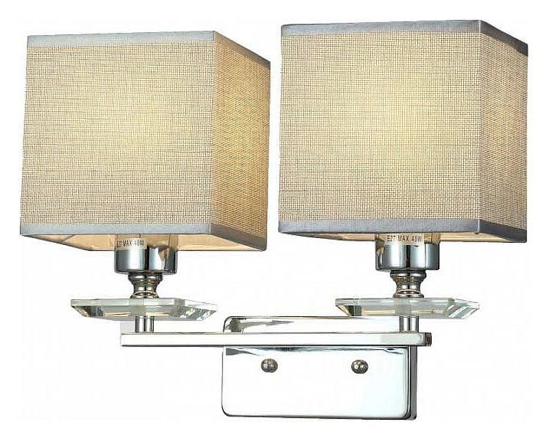 Бра LUMINA DECO Liniano LDW 17100-2 CHR цвет плафона/подвески Серый, цвет арматуры Прозрачный, Хром