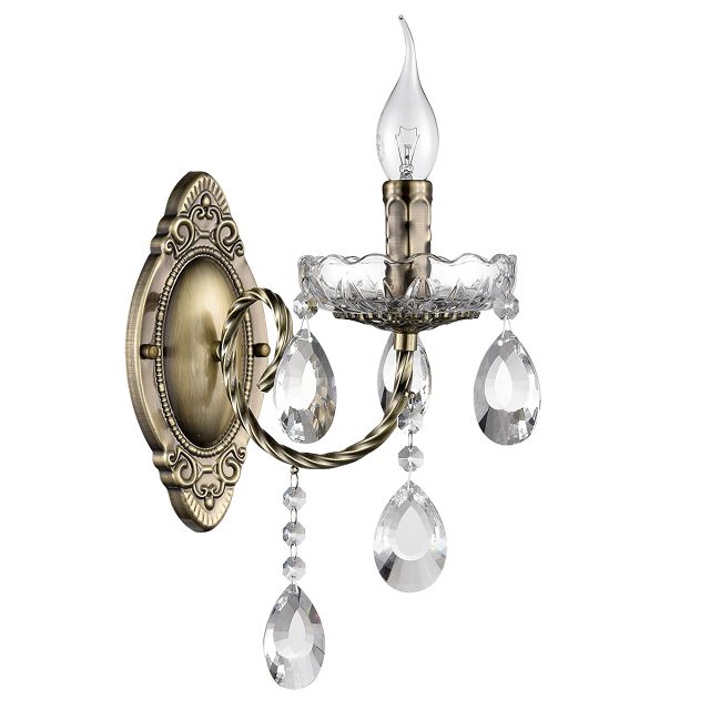 бра LUMION Classi E14 40Вт хрусталь металл бронза