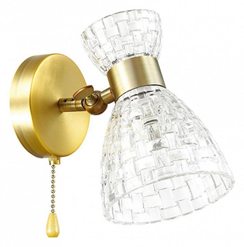 Бра Lumion Jackie 3704/1W цвет плафона/подвески Прозрачный, цвет арматуры Бронза