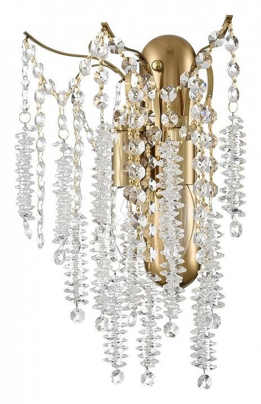Бра Lumion Kristina 8243/2W цвет плафона/подвески Прозрачный, цвет арматуры Латунь