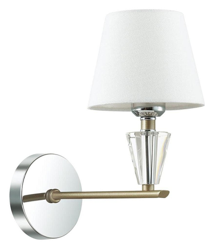 Бра Lumion Loraine 3733/1W цвет плафона/подвески Белый, цвет арматуры Золото, Прозрачный, Хром
