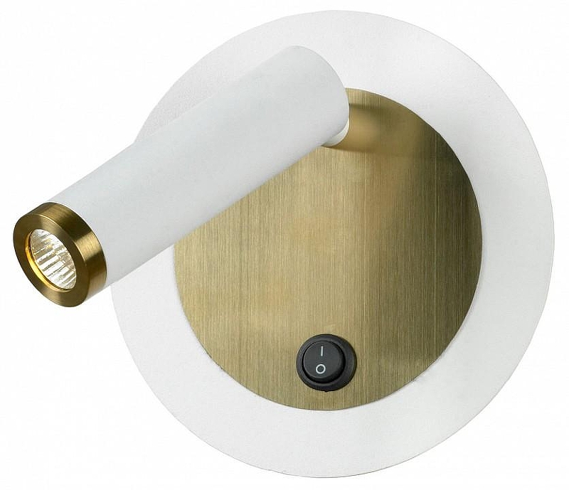 Бра Lussole Cozy LSP-7100 цвет плафона/подвески Белый, цвет арматуры Белый, Бронза