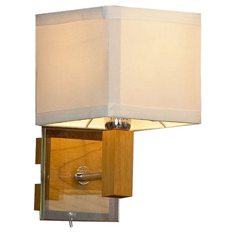 Бра Lussole Montone LSF-2501-01 цвет плафона/подвески Бежевый, цвет арматуры Прозрачный, Хром, Коричневый