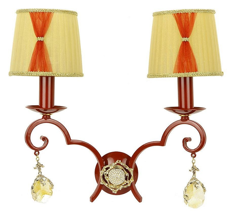Бра MM Lampadari 6910 6910/A2 V2558 цвет плафона/подвески Желтый, цвет арматуры Коричневый