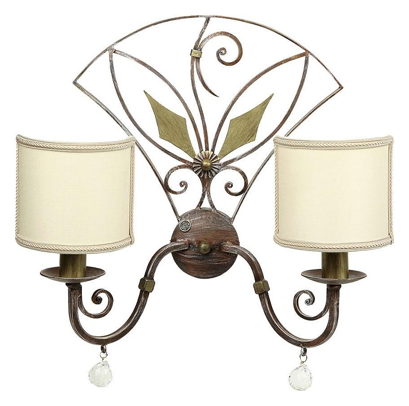 Бра MM Lampadari Eden 6578/A2 V2172 цвет плафона/подвески Белый, цвет арматуры Бронза