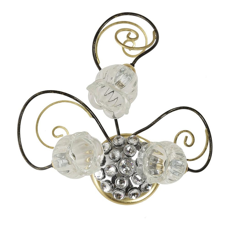 Бра MM Lampadari Ricciolo 6820/A3 V2418 цвет плафона/подвески Прозрачный, цвет арматуры Золото, Черный