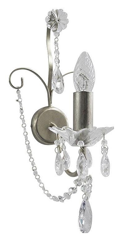 Бра MM Lampadari Rugiada 6957/A1 02 V1351 цвет плафона/подвески Прозрачный, цвет арматуры Металлик