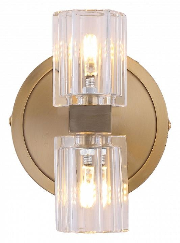 Бра Moderli Brass V11016-2W цвет плафона/подвески Прозрачный, цвет арматуры Латунь