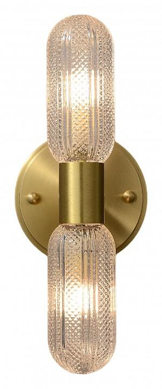 Бра Moderli Brass V11018-2W цвет плафона/подвески Прозрачный, цвет арматуры Латунь