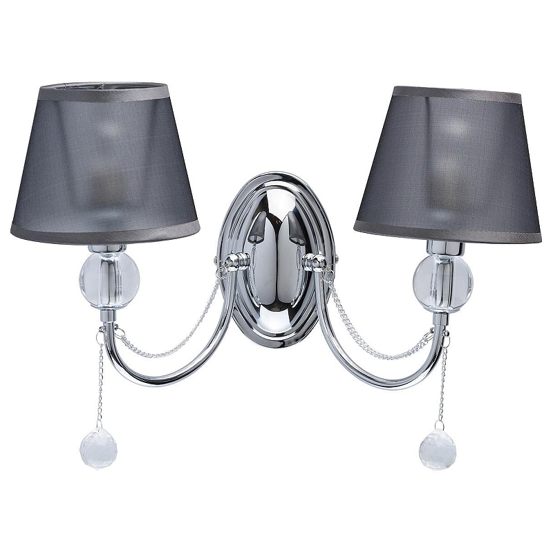 Бра MW-Light Федерика 84 684021302 цвет плафона/подвески Графит, Прозрачный, цвет арматуры Прозрачный, Хром
