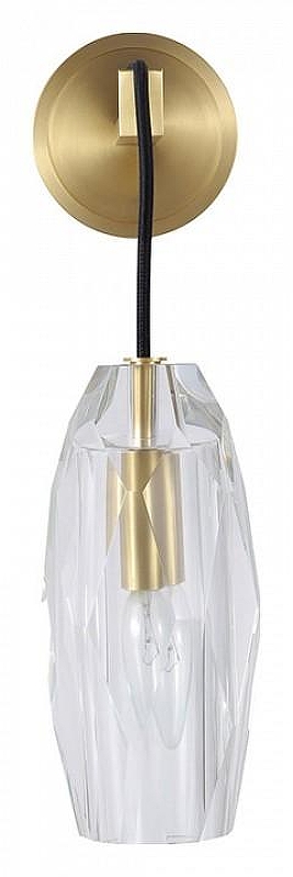 Бра Newport 35300 35301/A brass цвет плафона/подвески Прозрачный, цвет арматуры Латунь