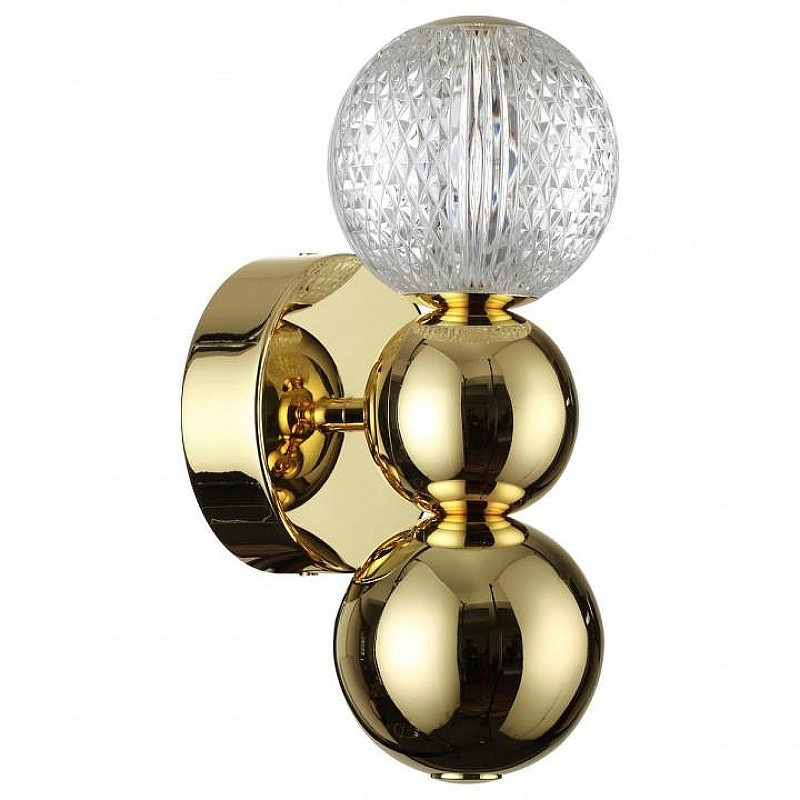 Бра Odeon Light Crystal 1 5008/4WL цвет плафона/подвески Прозрачный, цвет арматуры Золото