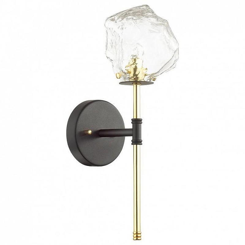 Бра Odeon Light Stono 4789/1W цвет плафона/подвески Прозрачный, цвет арматуры Золото, Черный