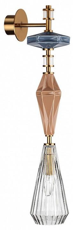 Бра Odeon Light Terra 5414/1WB цвет плафона/подвески Прозрачный, цвет арматуры Бежевый, Бронза, Синий