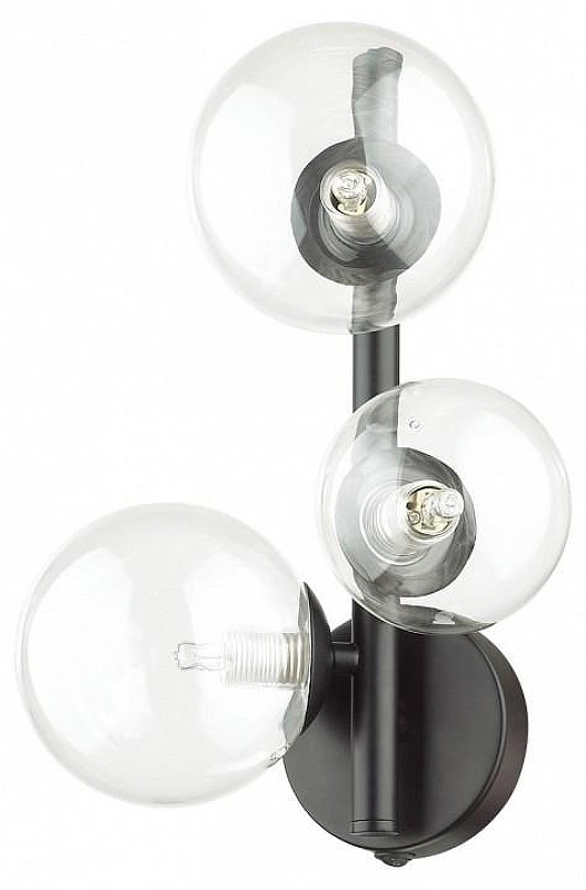Бра Odeon Light Tov1 4818/3W цвет плафона/подвески Прозрачный, цвет арматуры Черный