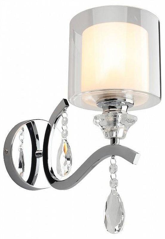 Бра Omnilux Bollate OML-70901-01 цвет плафона/подвески Белый, Прозрачный, цвет арматуры Хром