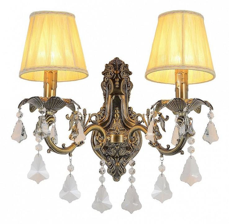 Бра Omnilux Catanzaro OML-30811-02 цвет плафона/подвески Бежевый, Прозрачный, цвет арматуры Бронза