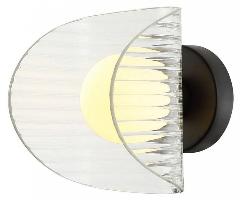 Бра Omnilux Cennina OML-52401-01 цвет плафона/подвески Белый, Прозрачный, цвет арматуры Черный