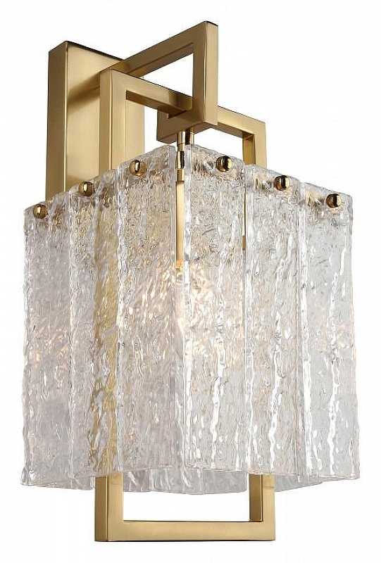 Бра Omnilux Niceto OML-68901-01 цвет плафона/подвески Прозрачный, цвет арматуры Латунь