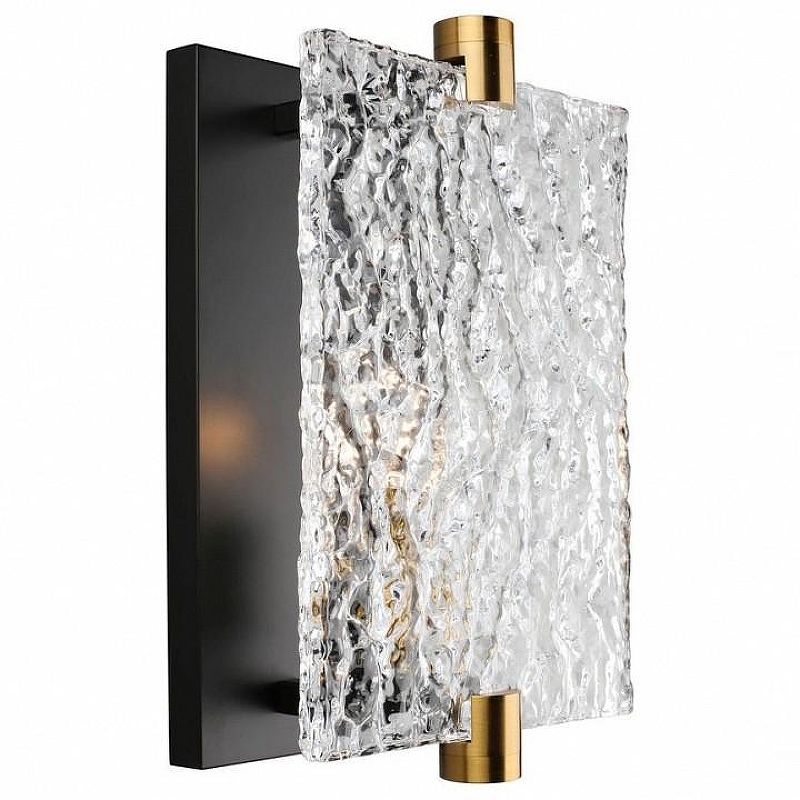Бра Omnilux Onte OML-99701-01 цвет плафона/подвески Прозрачный, цвет арматуры Черный
