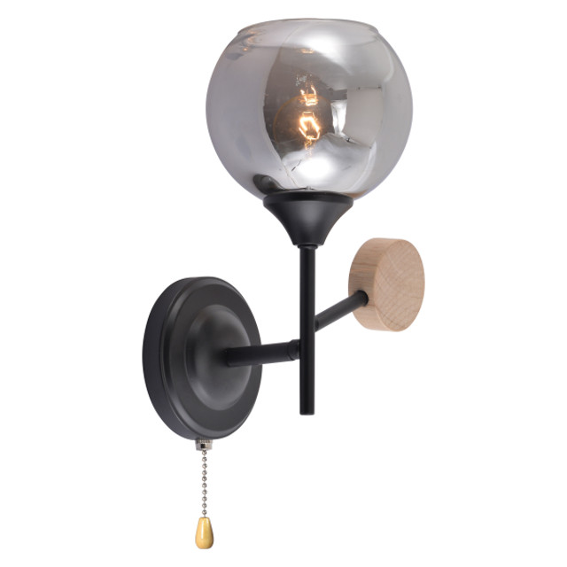 бра RIVOLI Elouisa E27 60Вт стекло металл черный