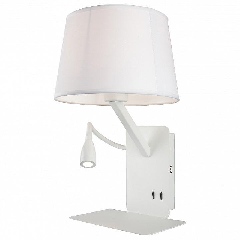 Бра с подсветкой Omnilux Talocci OML-62801-02 цвет плафона/подвески Белый, цвет арматуры Белый