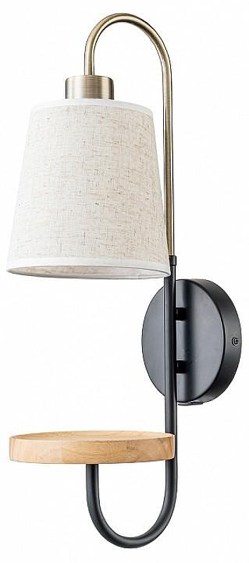 Бра с полкой Escada Aspen 582/1A цвет плафона/подвески Бежевый, цвет арматуры Бронза, Черный, Коричневый