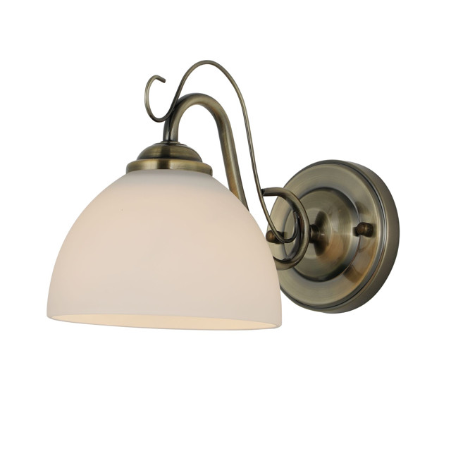 бра SCHAFFNER Melosso E27 40Вт стекло металл бронза