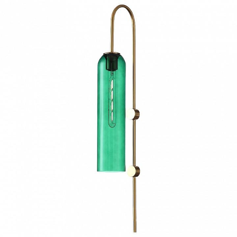 Бра ST-Luce Callana SL1145.381.01 цвет плафона/подвески Зеленый, цвет арматуры Латунь