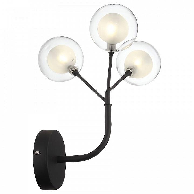 Бра ST-Luce Demele SL376.401.03 цвет плафона/подвески Белый, Прозрачный, цвет арматуры Черный