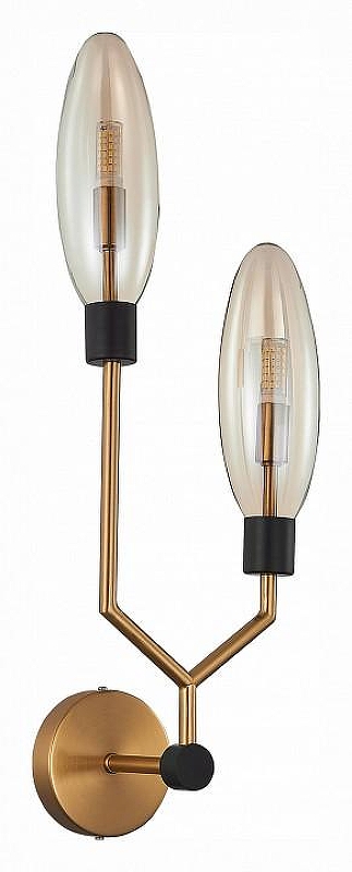 Бра ST-Luce Des1ma SL1174.301.02 цвет плафона/подвески Коньячный, цвет арматуры Латунь