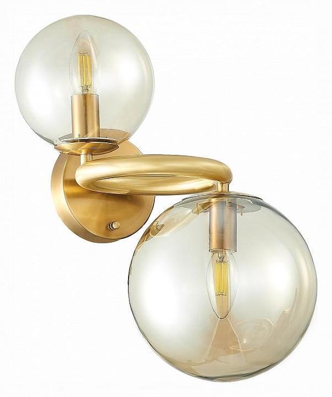 Бра ST-Luce Gor1z1a SL1162.301.02 цвет плафона/подвески Коньячный, цвет арматуры Латунь