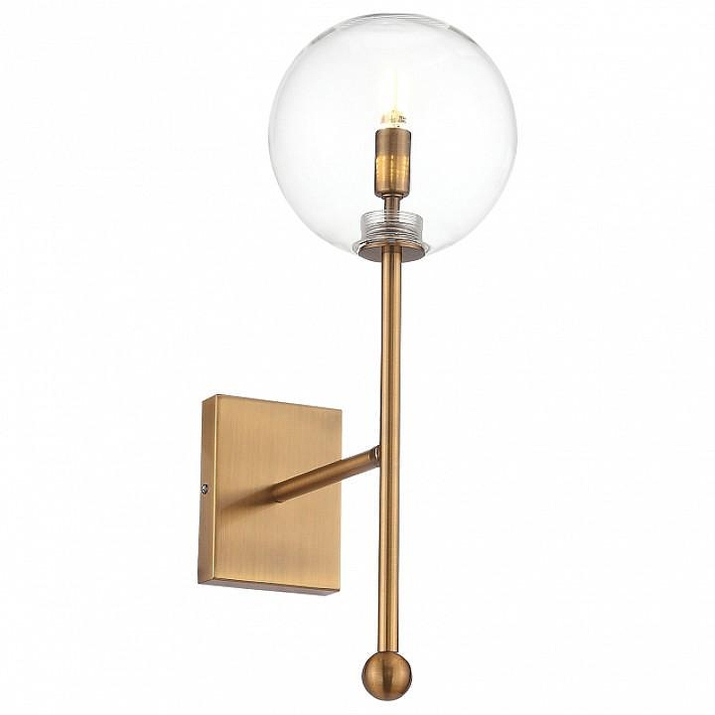 Бра ST-Luce Sandro SL1205.301.01 цвет плафона/подвески Прозрачный, цвет арматуры Латунь