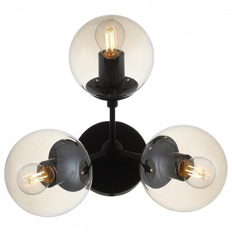 Бра ST-Luce STAMPO SL549.411.03 цвет плафона/подвески Светло-серый, цвет арматуры Черный