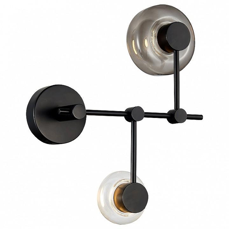 Бра ST-Luce Vallo SL6005.401.02 цвет плафона/подвески Светло-серый, цвет арматуры Черный