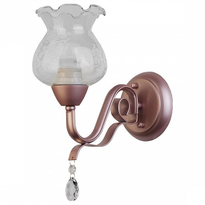 Бра TopLight Kelli TL5680B-01PG цвет плафона/подвески Прозрачный, цвет арматуры Коричневый