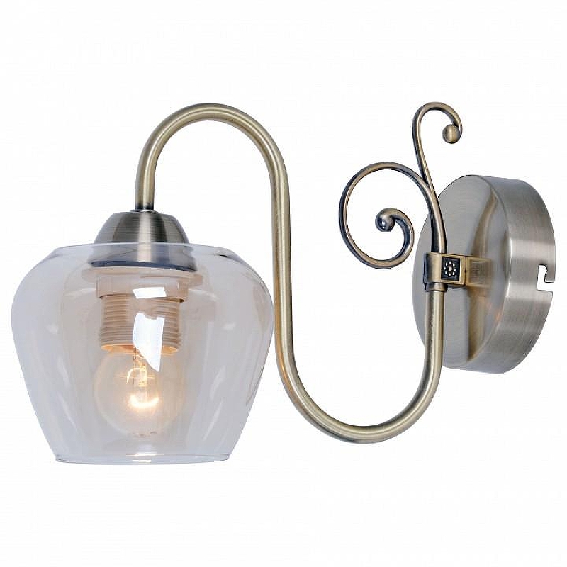 Бра TopLight Sybilla TL1157-1W цвет плафона/подвески Прозрачный, цвет арматуры Бронза