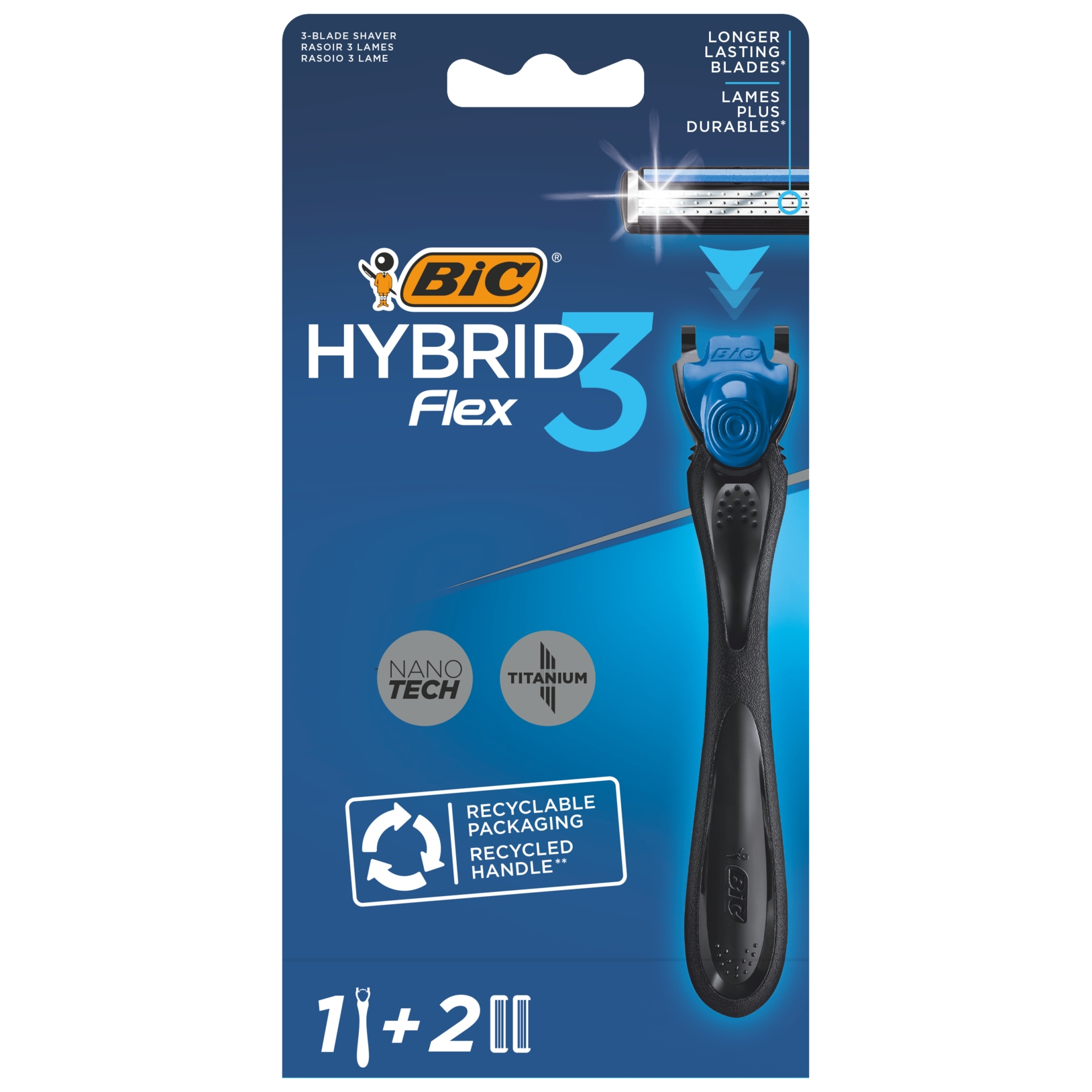 Бритва мужская Bic Flex 3 Hybrid 2 лезвия