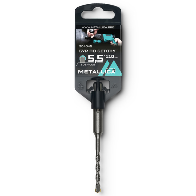 бур по бетону METALLICA Optima SDS-plus 5,5х110/50мм