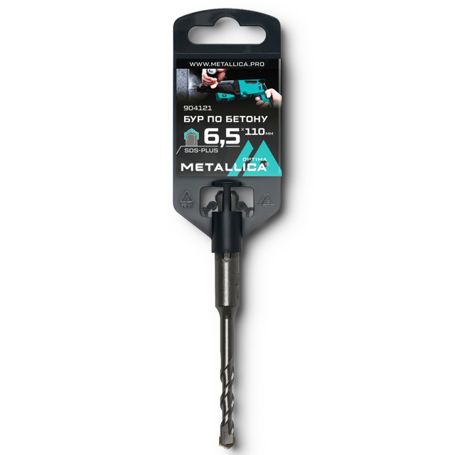 бур по бетону METALLICA Optima SDS-plus 6,5х110/50мм