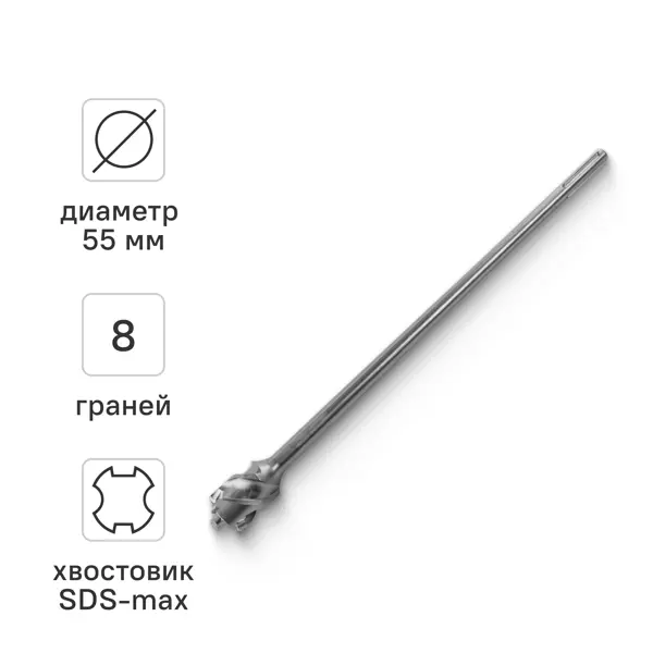 Бур по бетону проломной SDS-max Rage 575560 55x600 мм