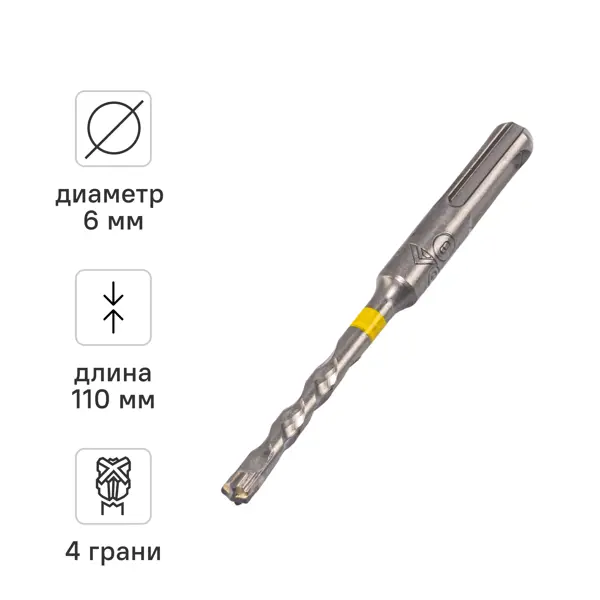 Бур по железобетону SDS Plus Rage Furious 567611 6x110 мм