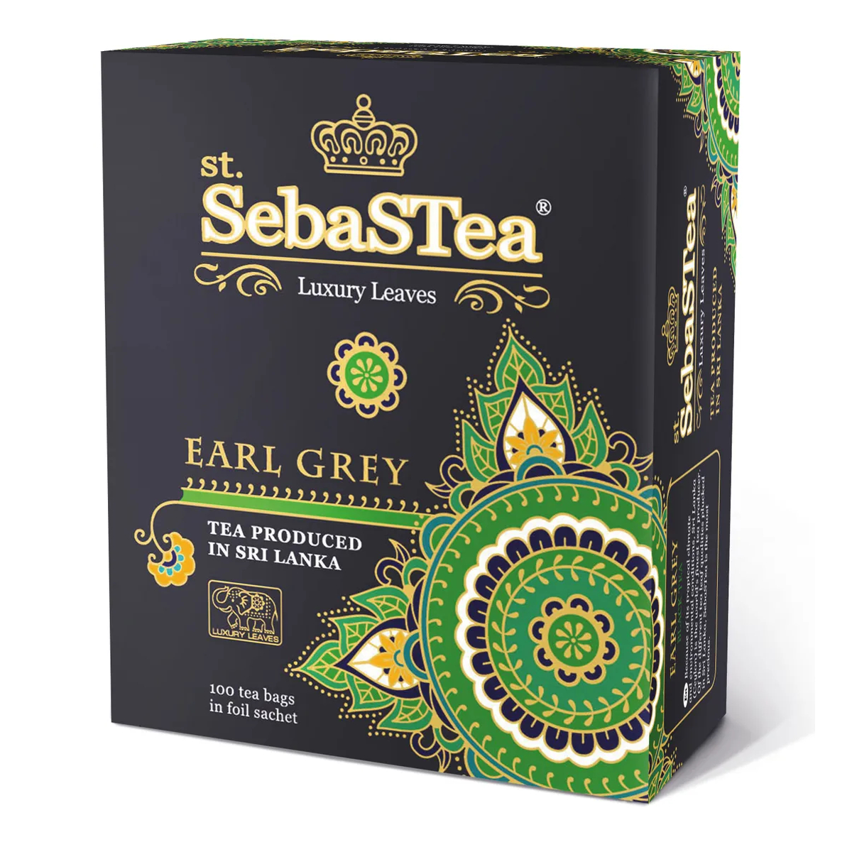 Чай черный SebaSTea Earl Grey пакетированный, 100х1.5 г