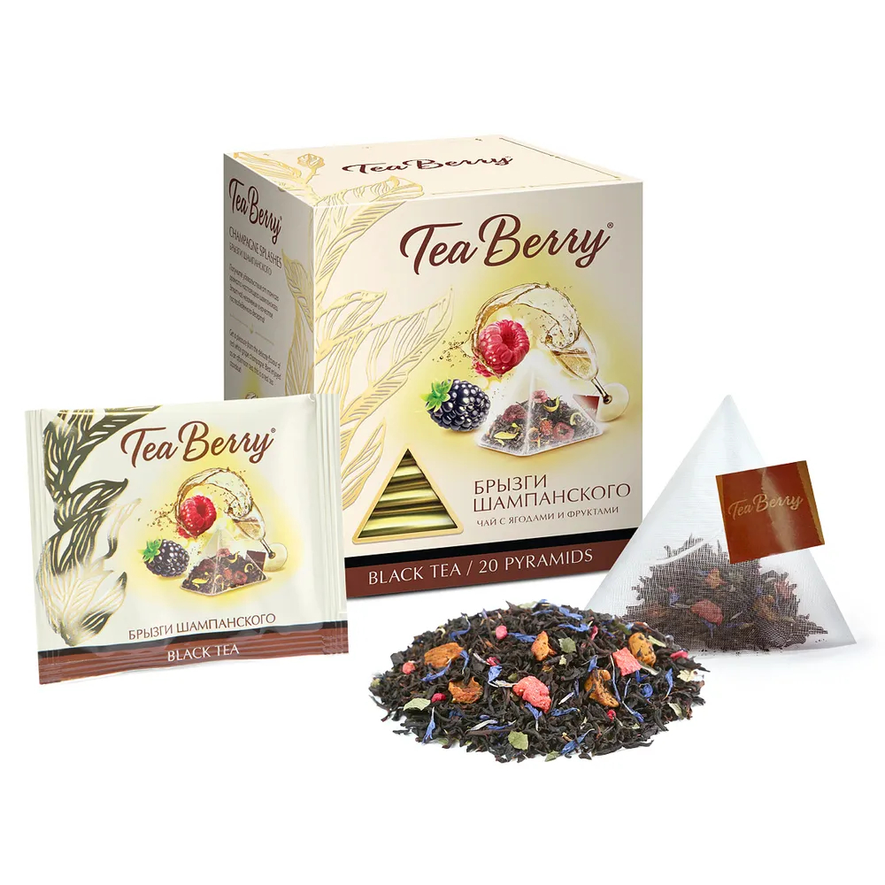 Чай черный TeaBerry Брызги шампанского 20 пакетиков, 34 г
