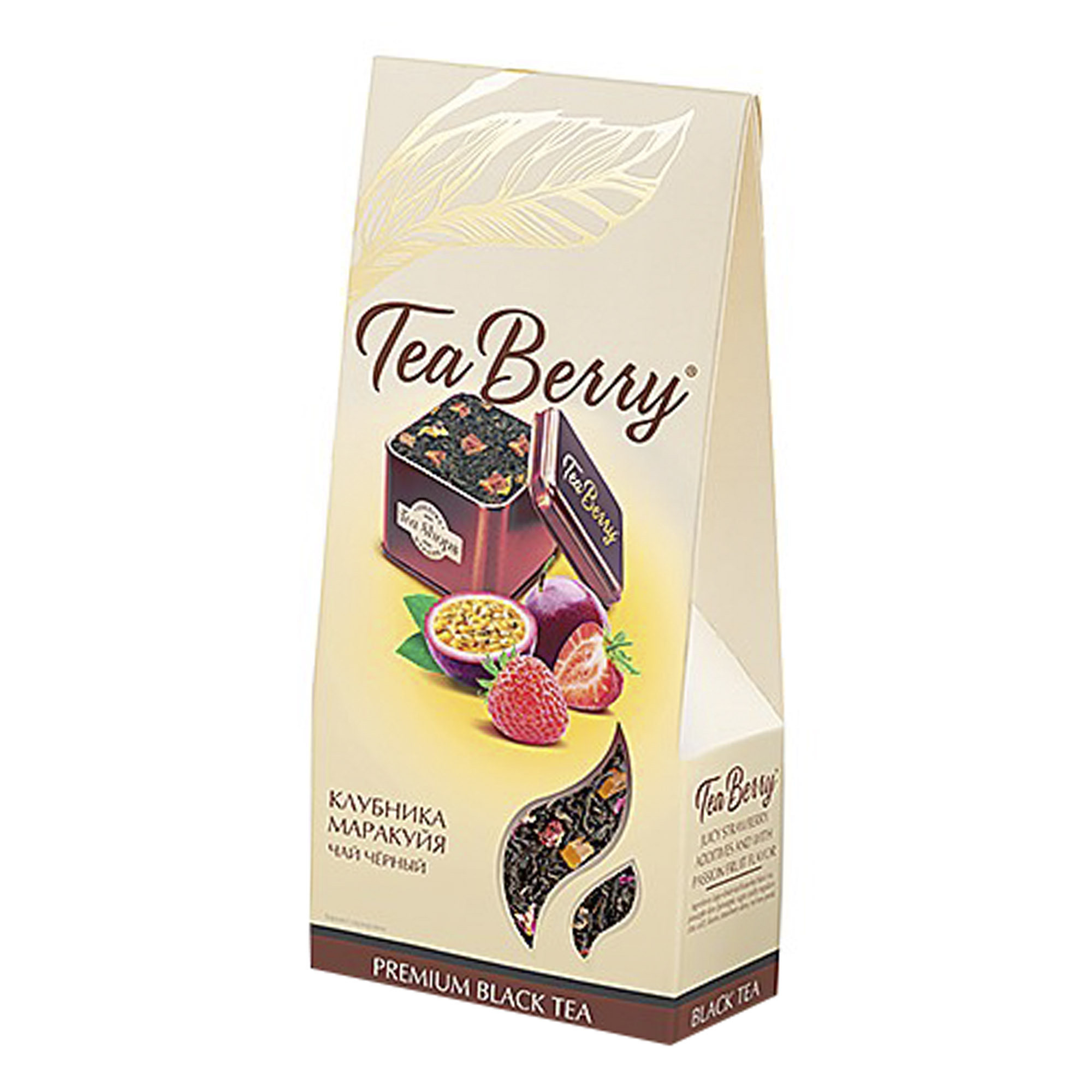 Чай черный TeaBerry Сочная клубника со вкусом маракуйи 100 г