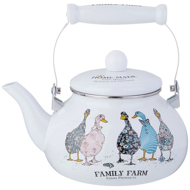 чайник AGNESS Family Farm/Семейная Ферма 2,5л эмалированная сталь