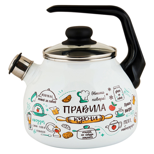 чайник APPETIT Правила кухни 3л со свистком эмалированная сталь