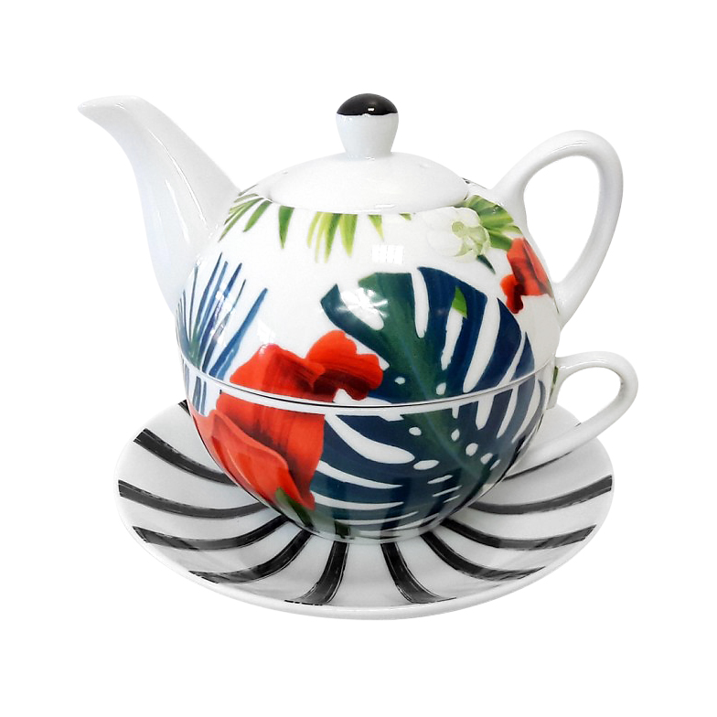 Чайник с чашкой Porcelana Bogucice Tropico 1 персона