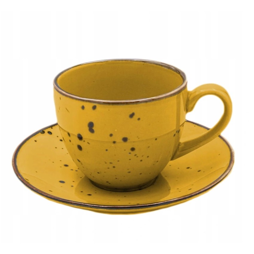 Чашка с блюдцем Porcelana Bogucice Alumina Yellow 0,3 л 16 см